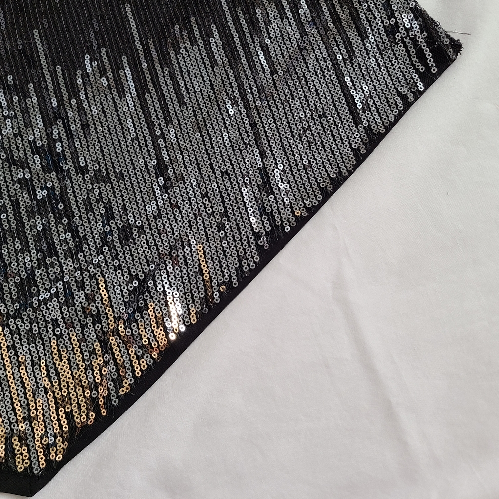 NWT Lavish Black/Silver/Gold Sequined Double Strap Racerback Cami Tank Top, M - Picture 6 of 11